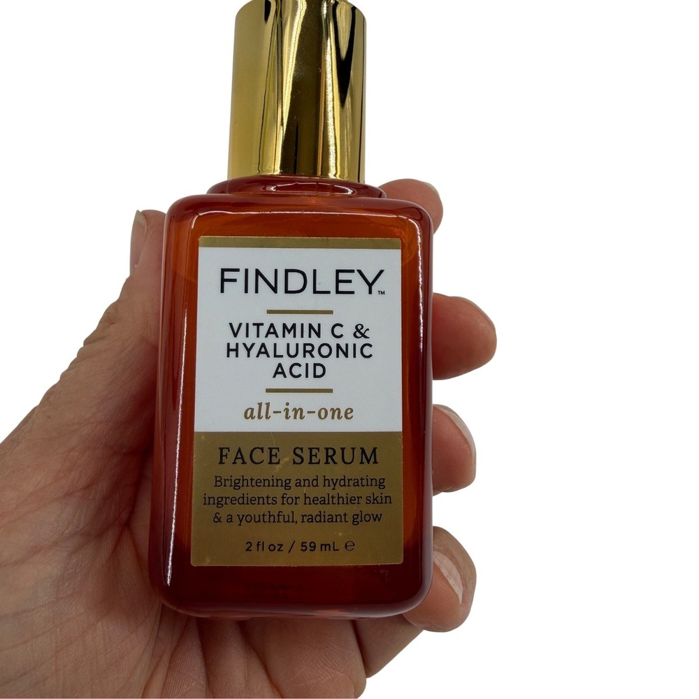 Findley Vitamin C & Hyaluronic Acid All-in-One Face Serum 2oz Brightening‎ Glow